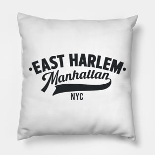 East Harlem Manhattan Minimal Typo Art - T-Shirt & Apparel Design Pillow