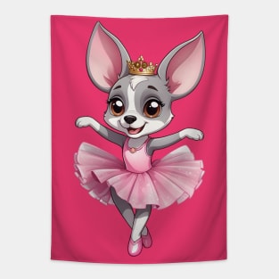 Cute Chihuahua Princess in Pink Tutu Tapestry