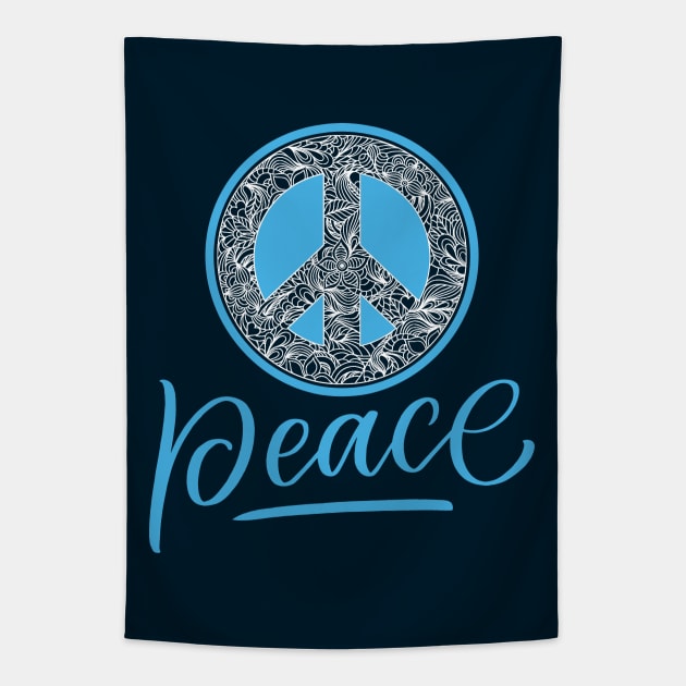 Peace Symbol Tapestry by TJWDraws