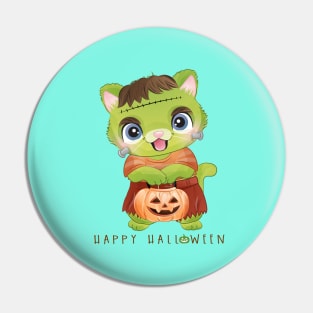 cute kitty for halloween day Pin