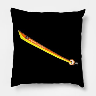 Katana with Blank Text, v. Code Orange Yellow Pillow