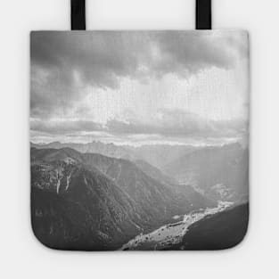 Black and white valley - Italian Alps Tote