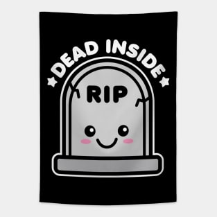 Dead Inside Kawaii Tombstone Halloween Design Tapestry