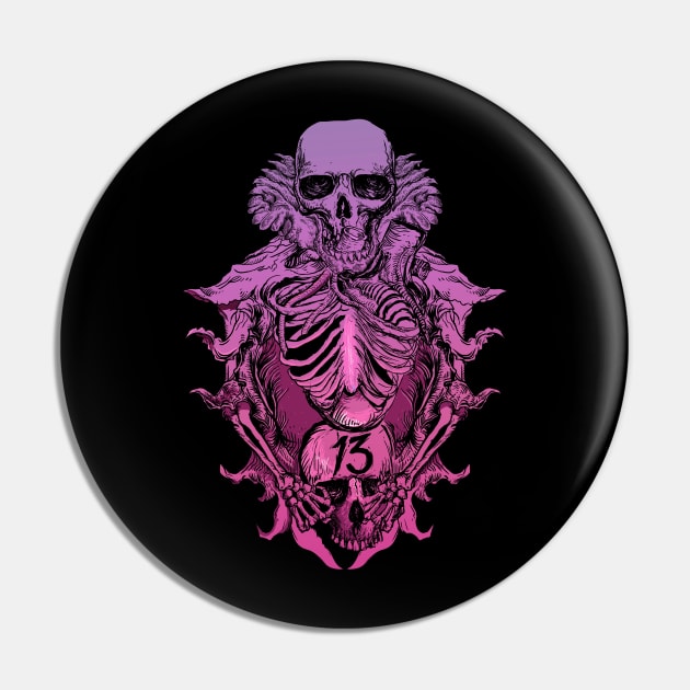 Skull Number 13 Pin by DeathAnarchy