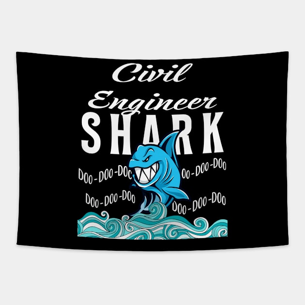 Civil Engineer Gifts - Shark Tapestry by StudioElla