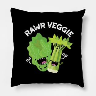 Rawr Veggie Cute Food Pun Pillow