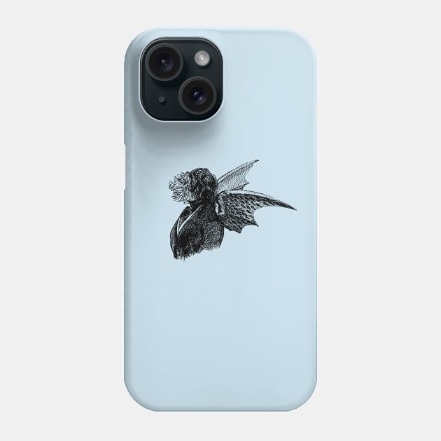 Vintage flower man with dragon wings Phone Case by OdllyWeird