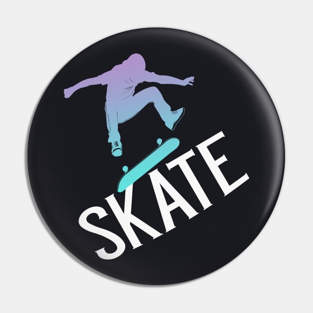 Skate chromatic Skateboarder Silhouette Pin by Foxxy Merch