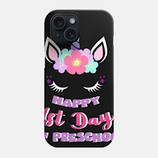 Unicorn Face Happy 1st day of Preschool shirt for Girls Phone Case