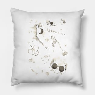 black Skulls and Bones - Wunderkammer Pillow