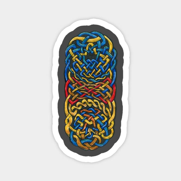 Blue and Gold Knotwork Magnet by CrysOdenkirk