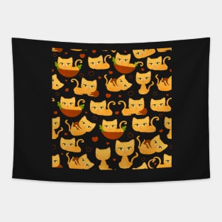 Cute red cat in different poses Tapestry