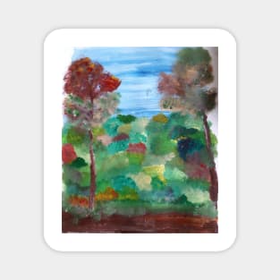 Fall Colour Scenery Painting Magnet