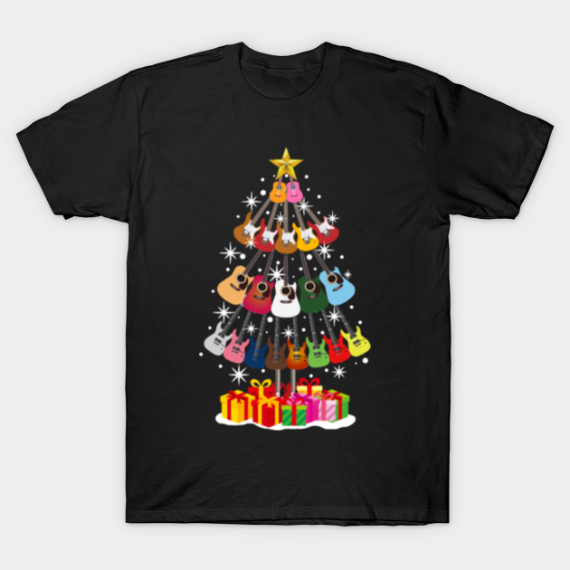 Guitar Christmas Tree Matching Guitar Lover Happy Holidays Season - Christmas Guitar - T-Shirt