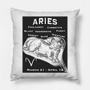 Aries Negative Traits Pillow