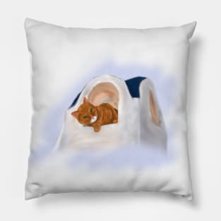 Santorini Cat - a souvenir you can get from your couch Pillow