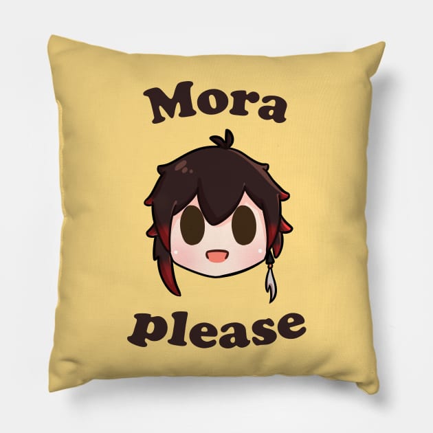 Genshin impact Zhongli mora please Pillow by Oricca