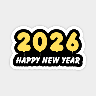 2026 Balloon Numbers with Happy New Year Message Magnet