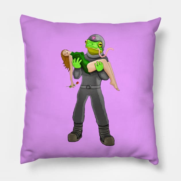 Space Frog Pillow by MalcolmKirk