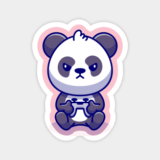 Cute Panda Gaming Cartoon Magnet