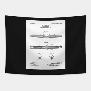 Fountain Pen Patent - Writer Editor Home Office Decor Art - White Tapestry