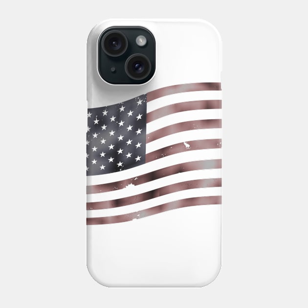 Waving Distressed Red American Flag USA Patriotic Phone Case by DazzlingApparel