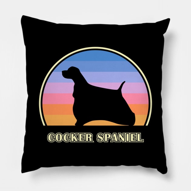 Cocker Spaniel Vintage Sunset Dog Pillow by millersye