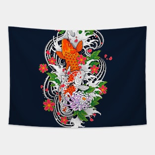 Koi Fish Pond Tapestry