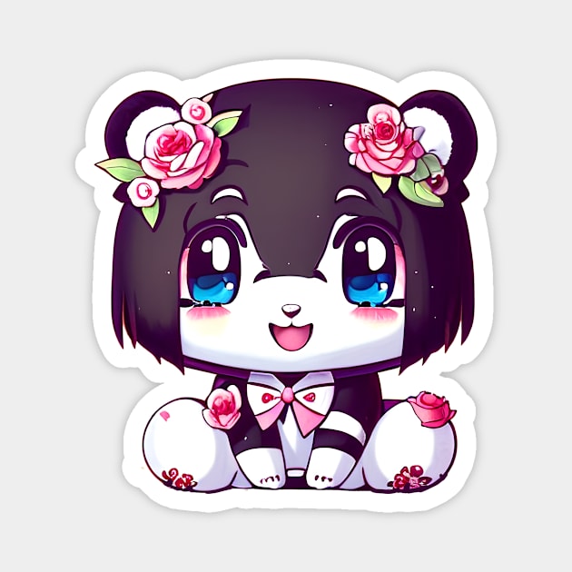 Cute kawaii panda bear Magnet by mmamma030