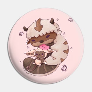 Momo and Appa Creature Cute Pin