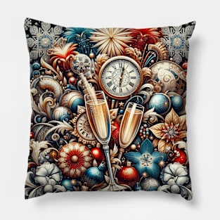 Midnight Majesty: A New Year's Elegance Pillow