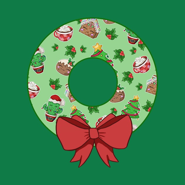 Holiday Christmas Wreath by Happy Taco Studio