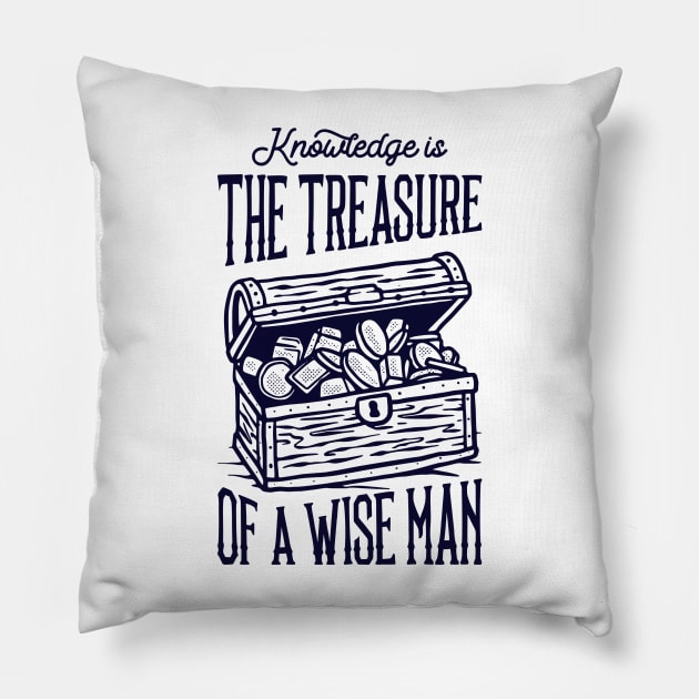 Knowledge is the treasure Pillow by Vintage Division