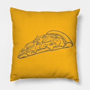 Fresh Pizza Detailed Sketch Pillow