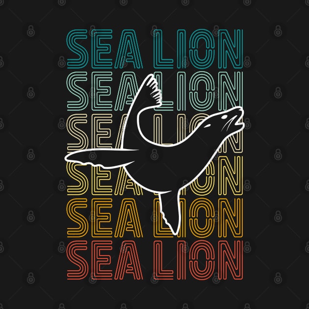 Retro Sea Lion Lover by White Martian