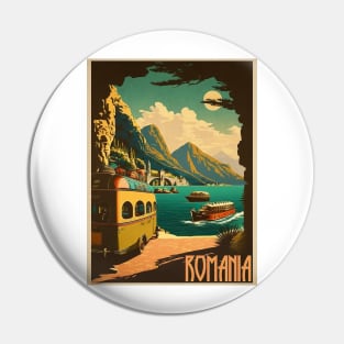 Romania Vintage Travel Art Poster Pin