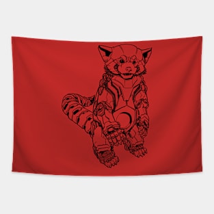 Mech Red Panda (black) Tapestry