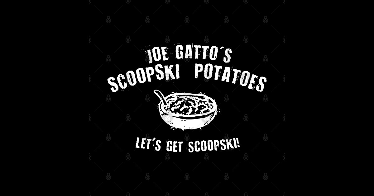 Scoopski Potatoes White Text Impractical Jokers Sticker TeePublic