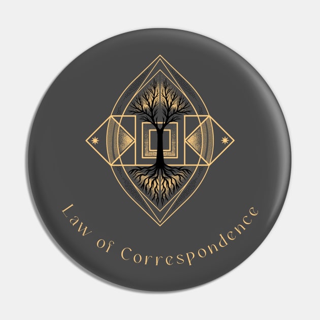 Law of Correspondence Hermetic T-shirt Pin by The MYSTIC ILLUMINARE