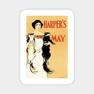 HARPER'S MAY COVER by Graphic Artist Edward Penfield Vintage Magazine Advertisement Magnet