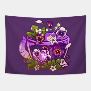 Capricorn Zodiac Teacup Tapestry