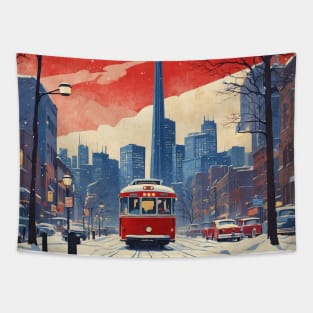 Toronto Canada Starry Night Vintage Poster Tourism Tapestry