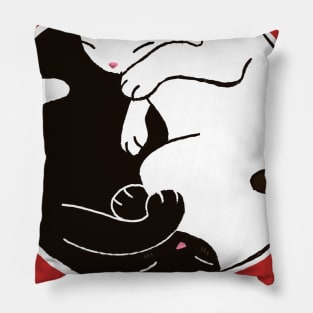 Cute Cat Gift for kitten lovers black and white cat promoting eracism Pillow