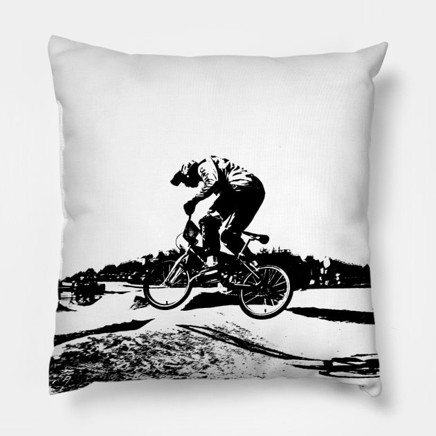 bmx Pillow by rickylabellevie