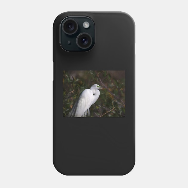 Great Egret Breeding Mask Phone Case by jillnightingale