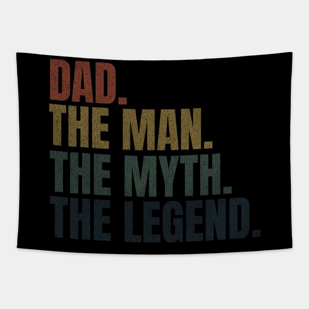 Retro coloured Dad the Legend Tapestry by Maison de Kitsch