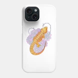 Bearded Dragon and Echeveria Phone Case