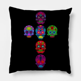 Sugar Skull Cross Pillow