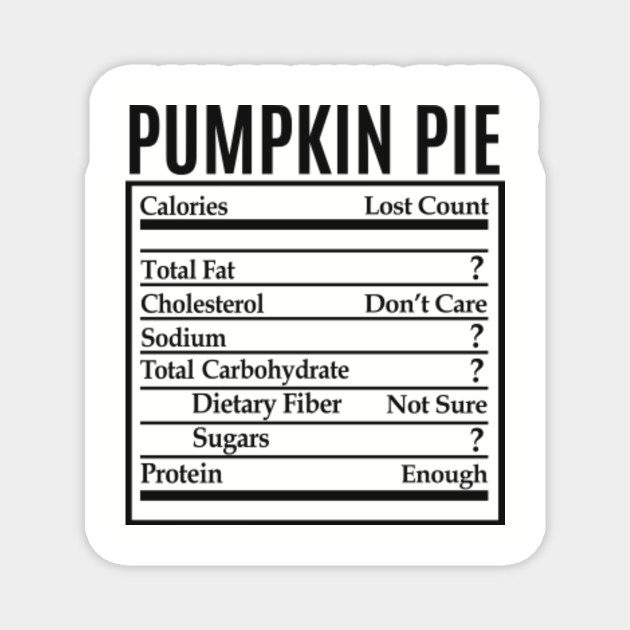 Your Pie Nutrition Chart