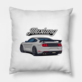 Rear Car Mustang grey Pillow